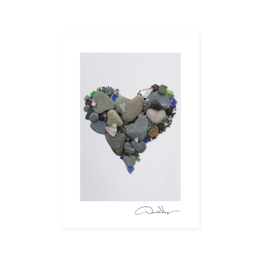 Beach Stones & Seaglass Heart Postcard