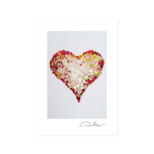Valentines Day Seaglass Heart Postcard