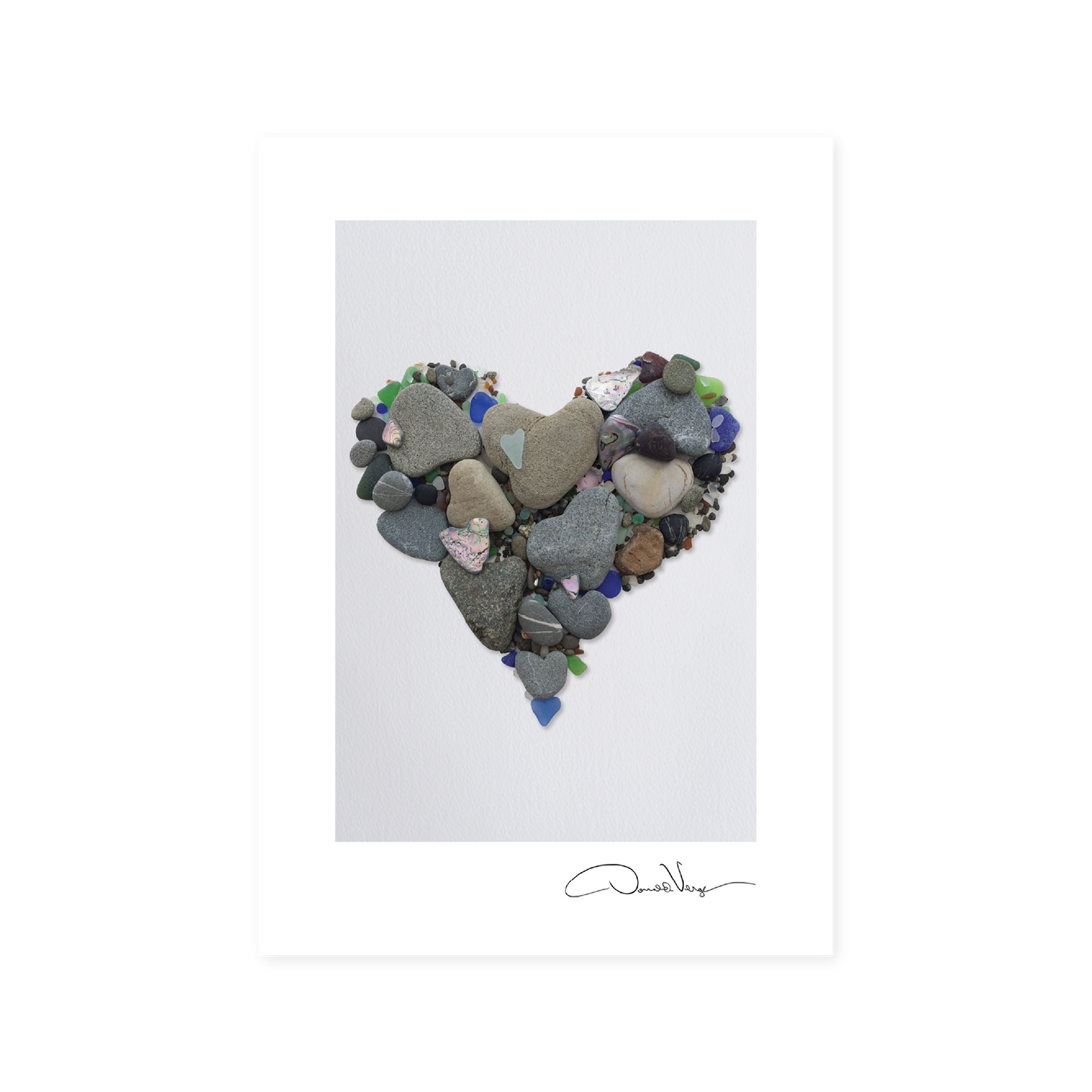 10 Seaglass Heart Postcards