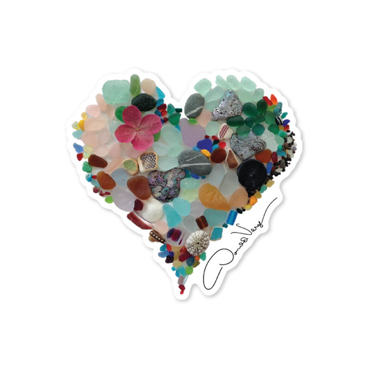 Original Seaglass Heart Vinyl Sticker