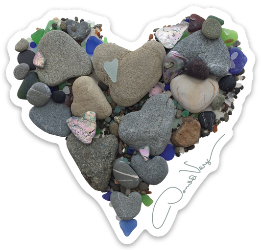 Stone & Seaglass Heart Sticker