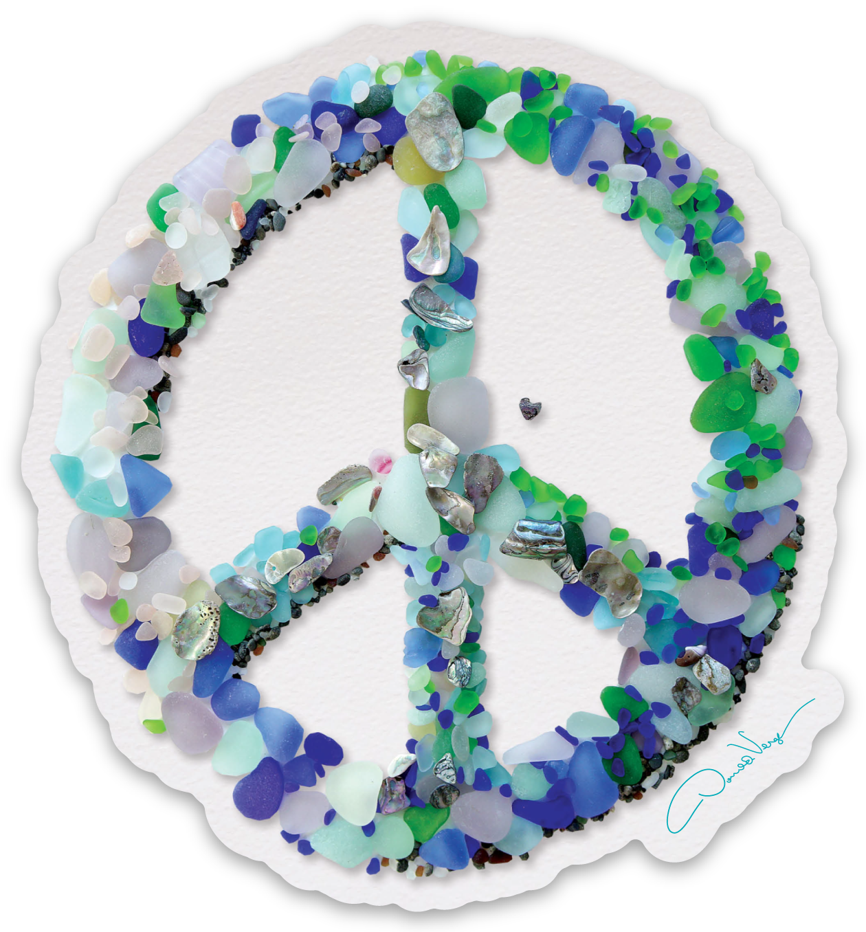 Seaglass Peace Vinyl Sticker